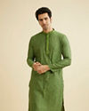 Soft Green Bel Buti Patterned Kurta Set